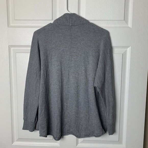 Chico's Women's Sweater Open Cardigan Size Small Gray Metallic Knit - Picture 3 of 7